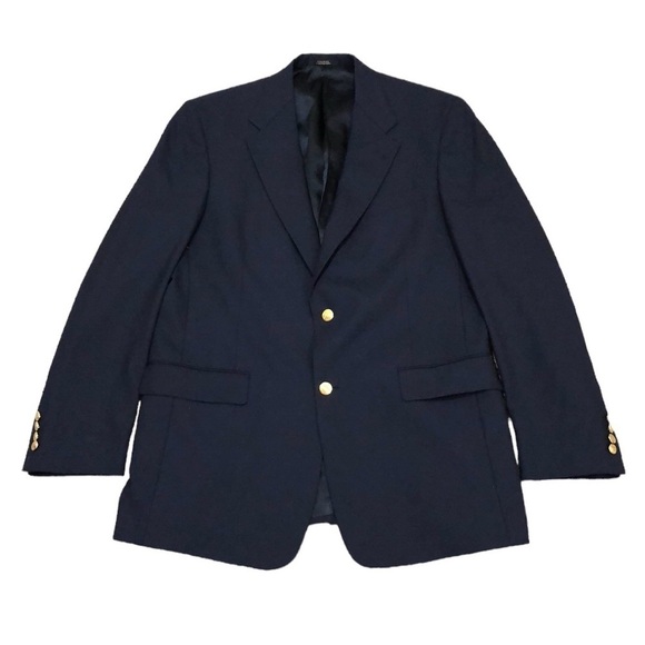Hart Schaffner Marx Sports Coat Blazer Size 42L 42 Long Navy Blue